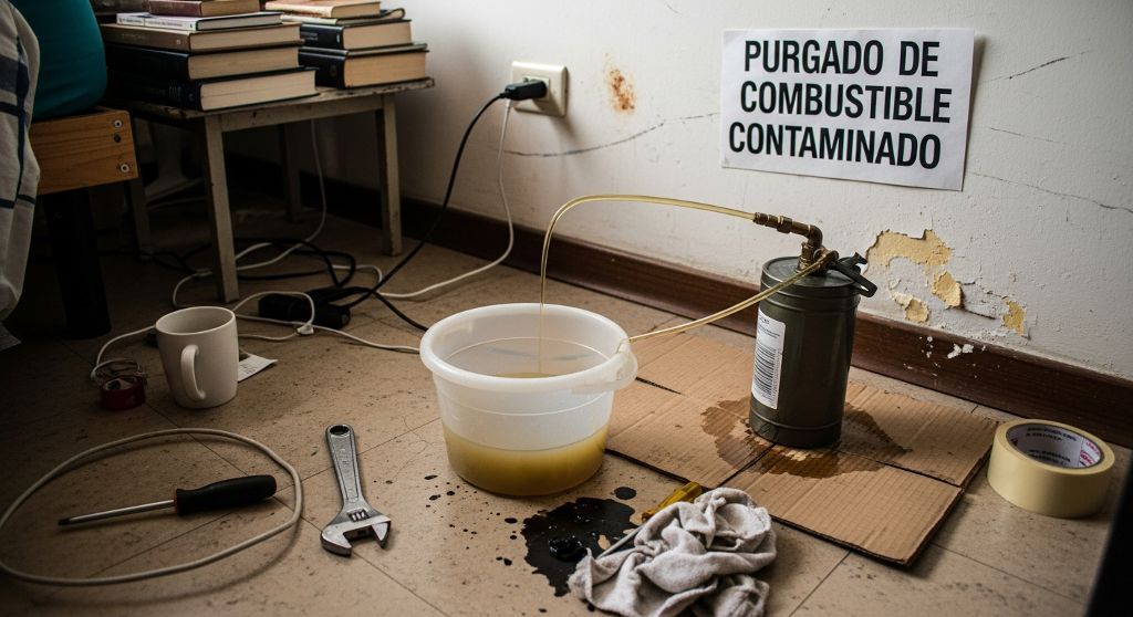 Drenaje de combustible incorrecto a domicilio en Batres